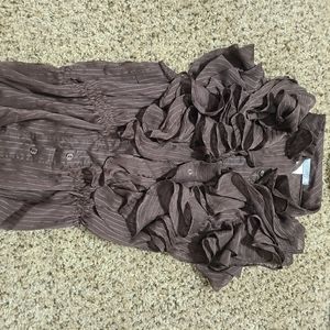 Dark Brown A'gaci button down blouse